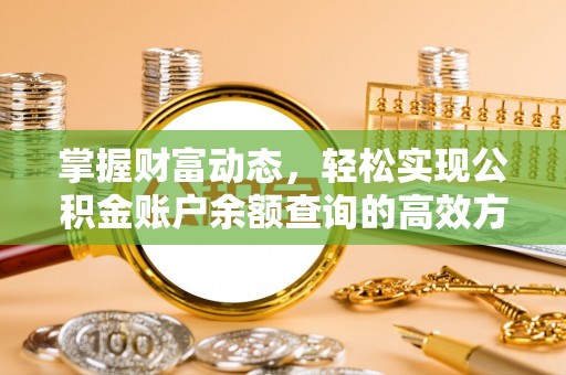 湖滨掌握财富动态，轻松实现公积金账户余额查询的高效方法