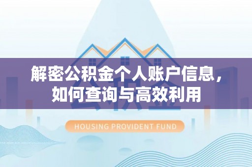 湖滨解密公积金个人账户信息，如何查询与高效利用