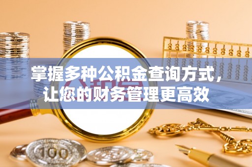 湖滨掌握多种公积金查询方式，让您的财务管理更高效