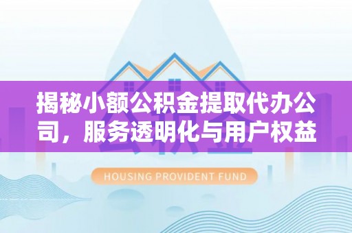 湖滨揭秘小额公积金提取代办公司，服务透明化与用户权益保障