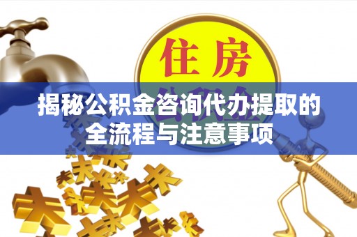 湖滨揭秘公积金咨询代办提取的全流程与注意事项