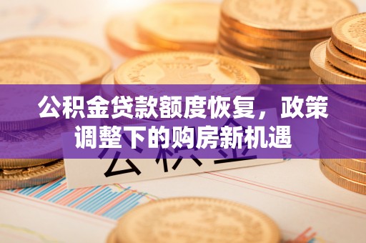 湖滨公积金贷款额度恢复，政策调整下的购房新机遇