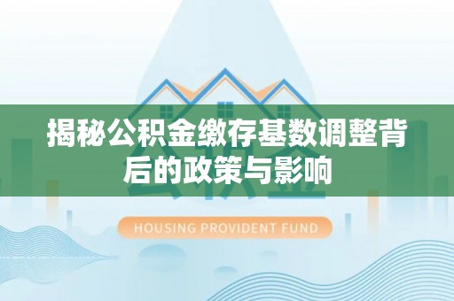 湖滨揭秘公积金缴存基数调整背后的政策与影响