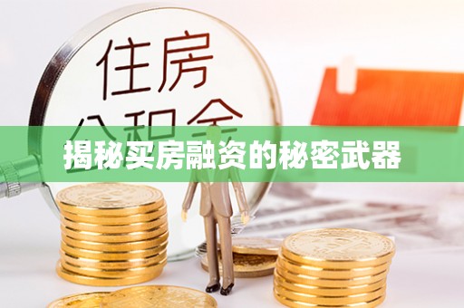 湖滨揭秘买房融资的秘密武器