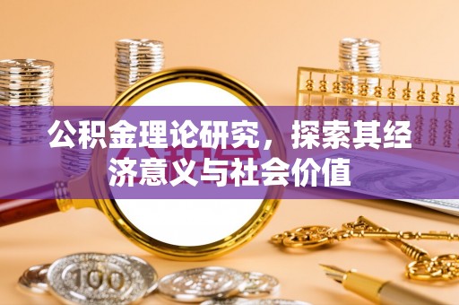 湖滨公积金理论研究，探索其经济意义与社会价值